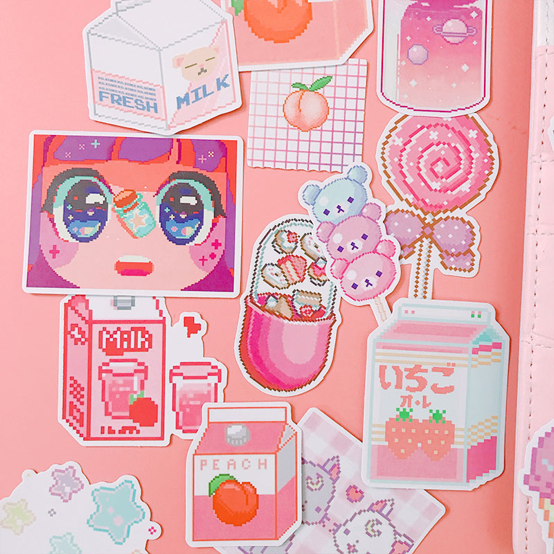 Pink Pixel Stickers – Juneptune