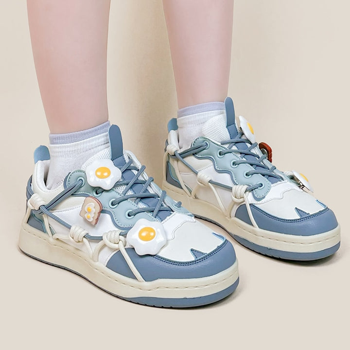 Kawaii Egg Toast Chunky Sneakers - Juneptune