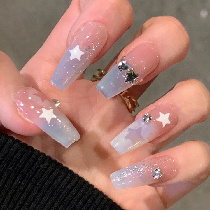 24pcs/Box Press On Cute Aesthetic False Nails - Juneptune