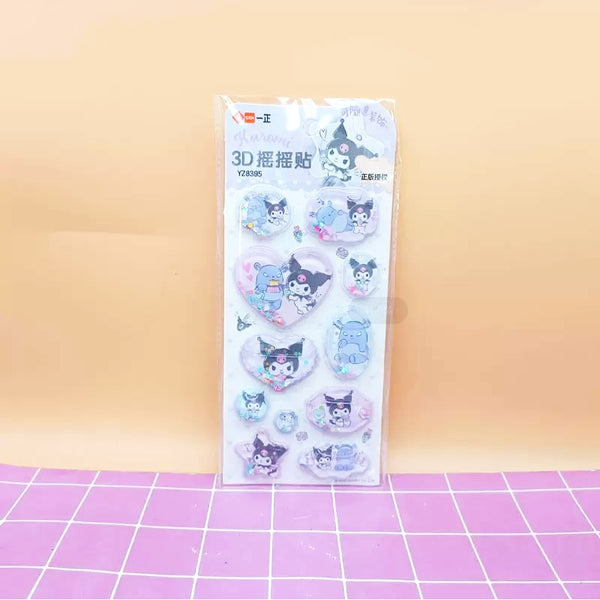 Colorful Glitter Sanrio Shake Stickers - Juneptune