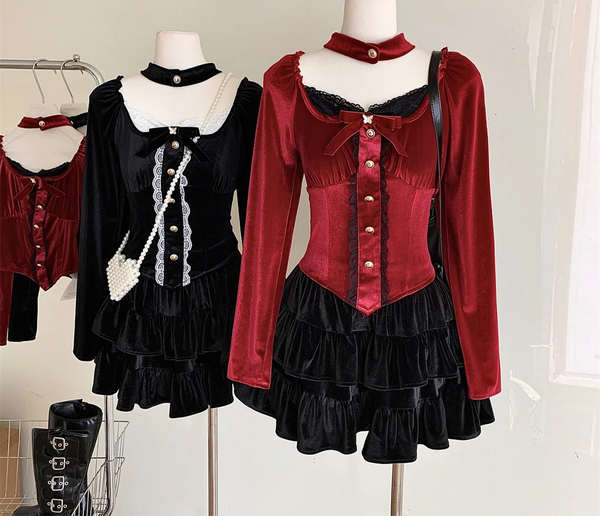 Crimson Victorian Outfit Set