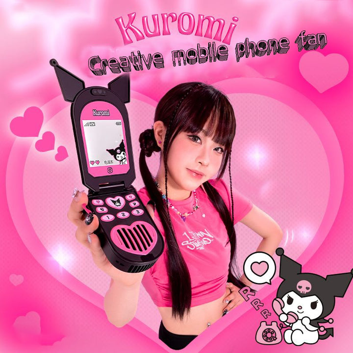 Y2K Sanrio Kuromi Mobile Phone With Keychain - Juneptune