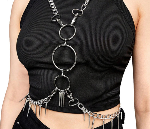 Chainbound Spiked O-Ring Body Harness