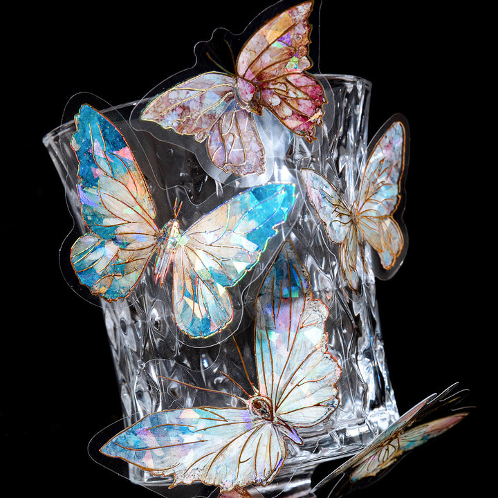 Aesthetic Crystal Butterfly Stickers - Juneptune