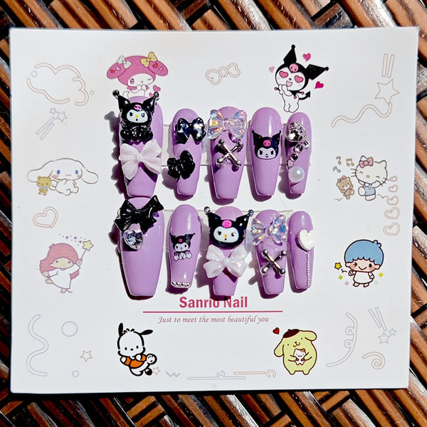 10pcs/Set Kawaii Limited Sanrio Press On False Nails - Juneptune