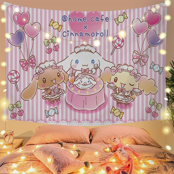 Sanrio Kawaii Cinnamoroll Wall Decoration Tapestry - Juneptune