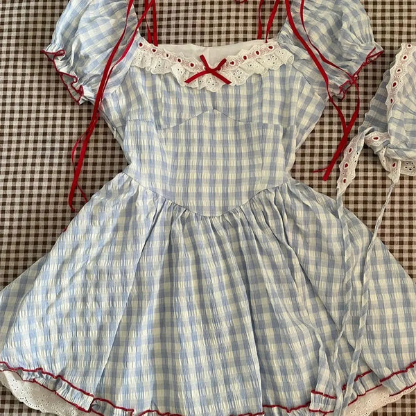 Candy Cottage Gingham Dress Set