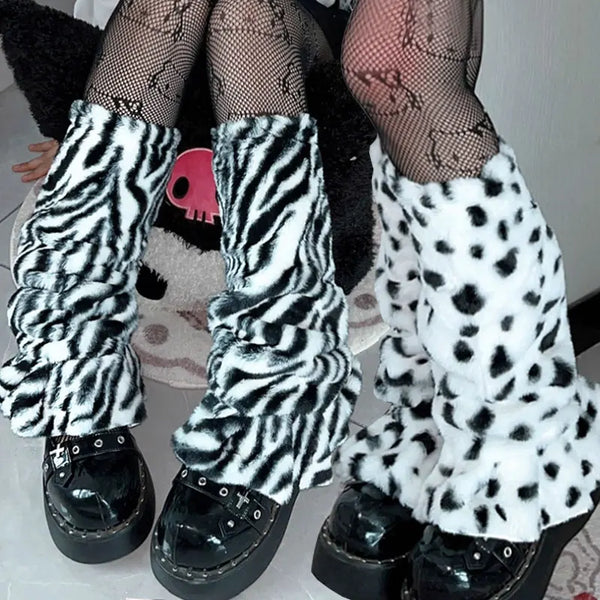 Cozy Harajuku Faux Fur Leg Warmers