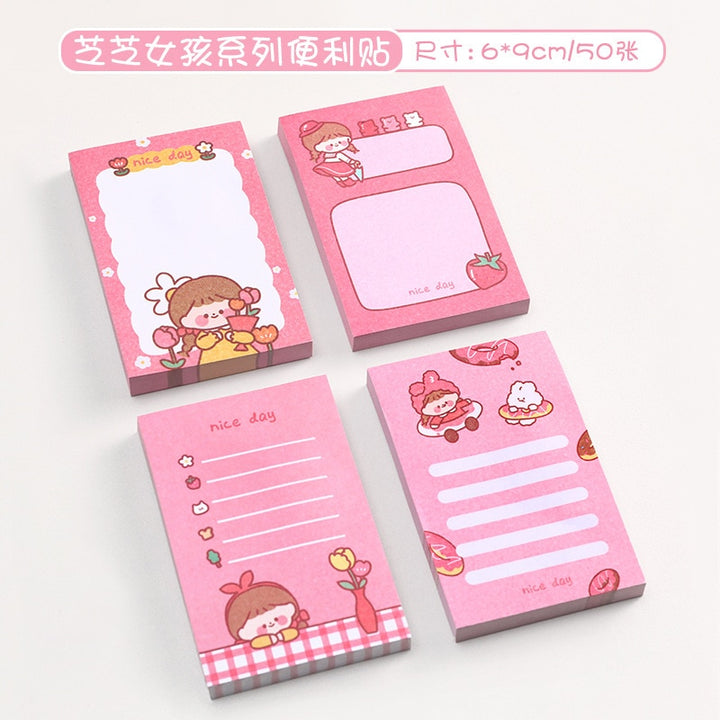 Kawaii Pink Stationery Sticky Notes - Juneptune