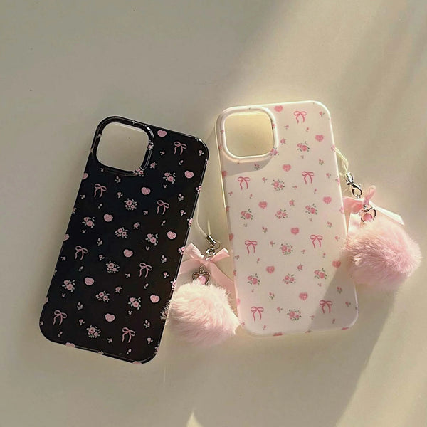 Coquette Floral iPhone Case With Chain