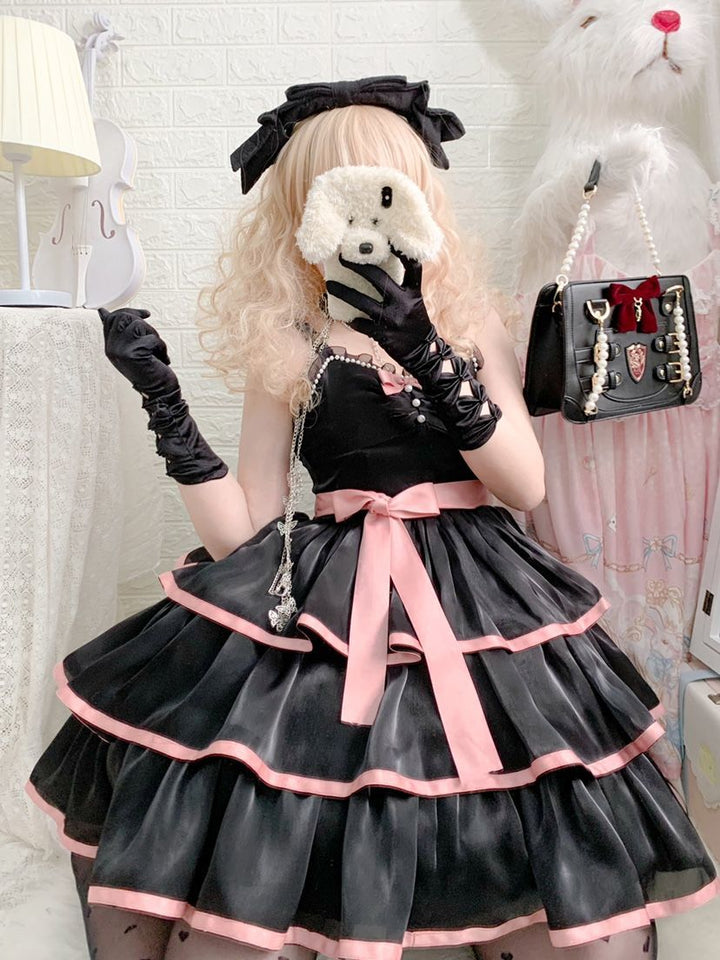 Gothic Lolita Black Dress - Juneptune