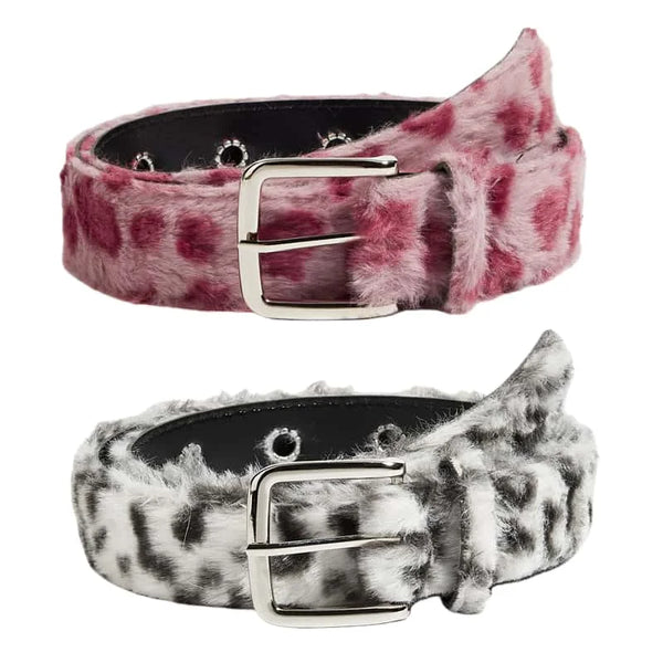Fuzzy Leopard Soft-Grunge Belt