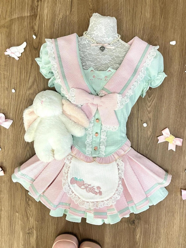 Pastel Patchwork Minty Outfit Set