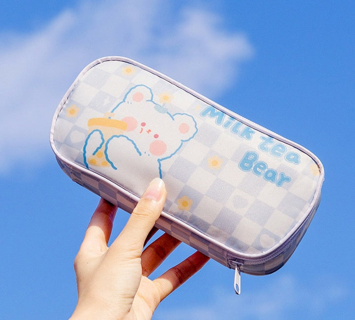 Kawaii Checkerboard Pencil Case - Juneptune