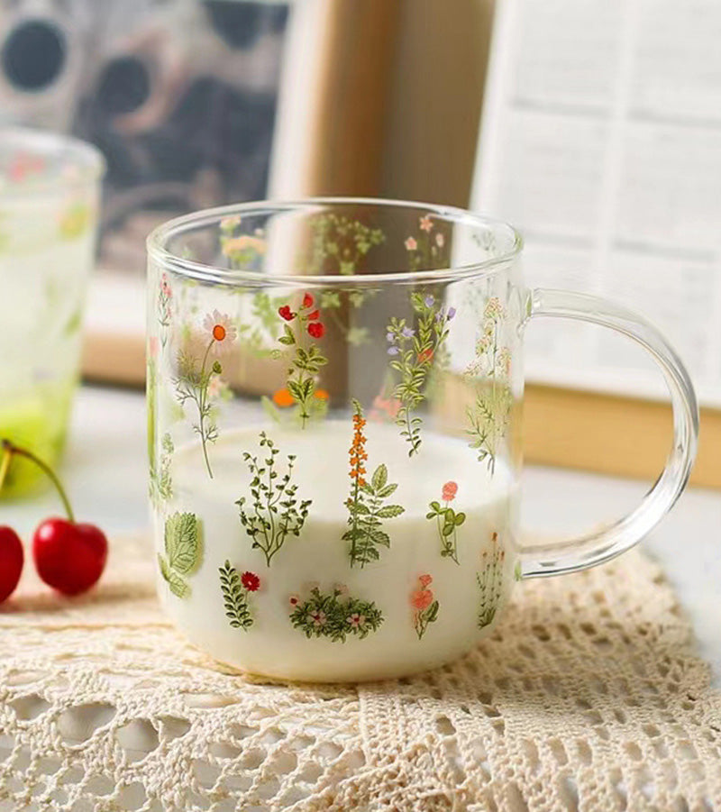 Floral Glass Cup – Juneptune
