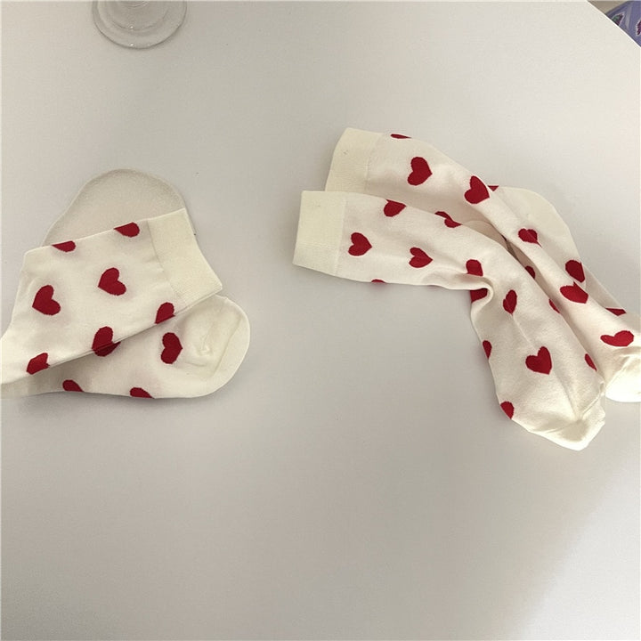 Coquette Heart Cotton Socks - Juneptune