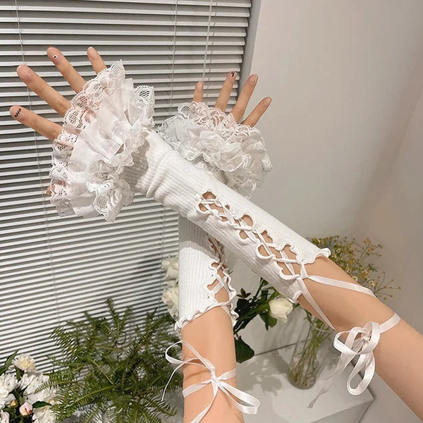 Victorian Lace Dream Ruffle Gloves