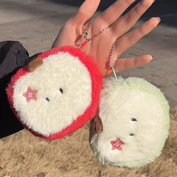 Fuzzy Apple Star Pouch