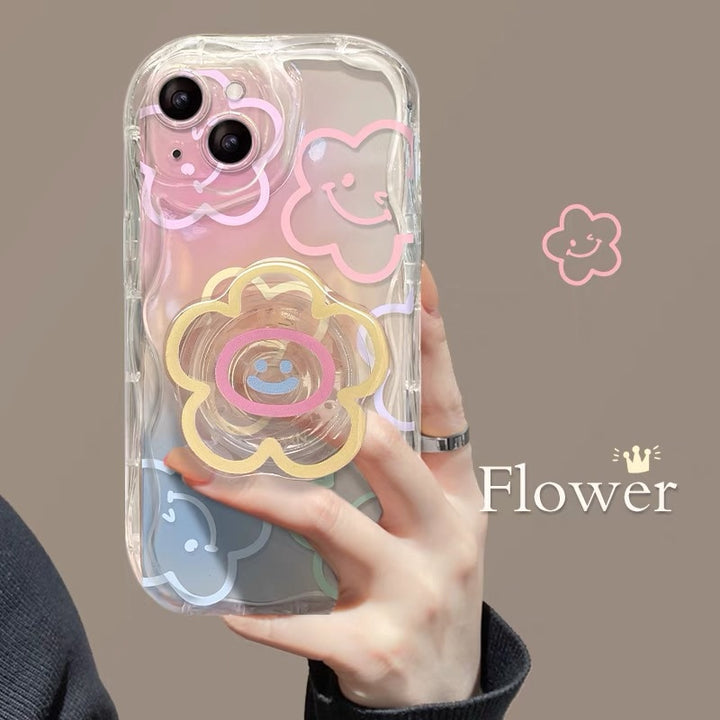 Aesthetic Pastel Flower Samsung Phone Case With Grip - Juneptune