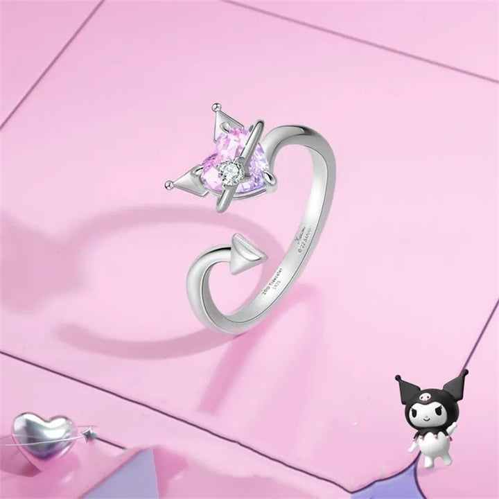 Kawaii Sanrio Kuromi Adjustable Ring - Juneptune