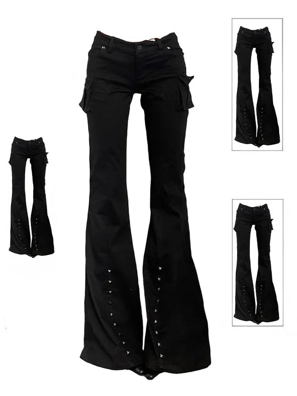 Dark Academia Midnight Edge Flare Pants