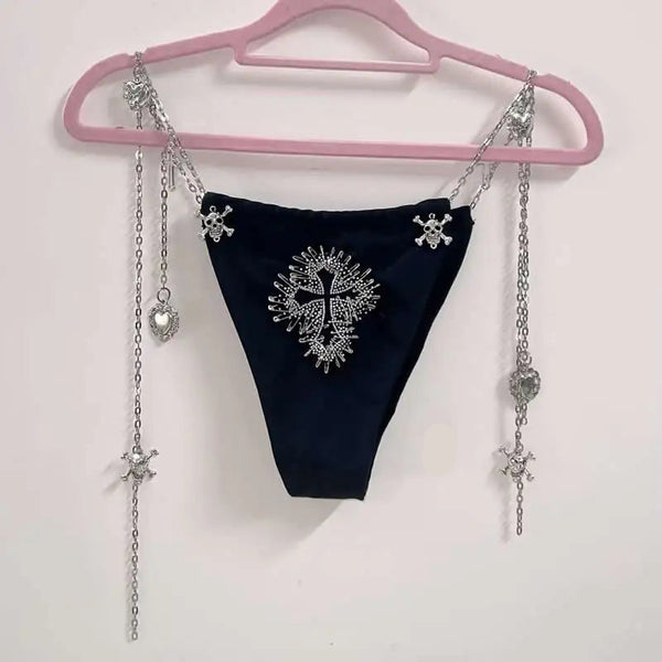 Crimson Oath Gothic Chain Thong