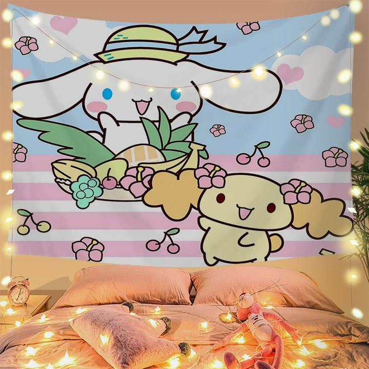 Sanrio Kawaii Cinnamoroll Wall Decoration Tapestry - Juneptune