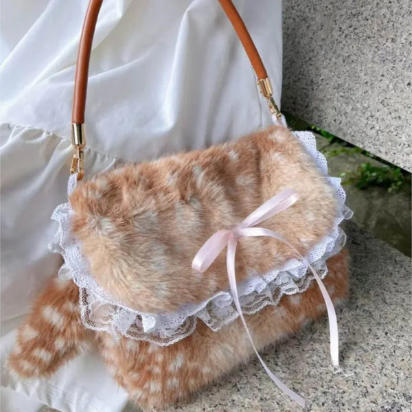 Fawn Cottagecore Lace Shoulder Bag