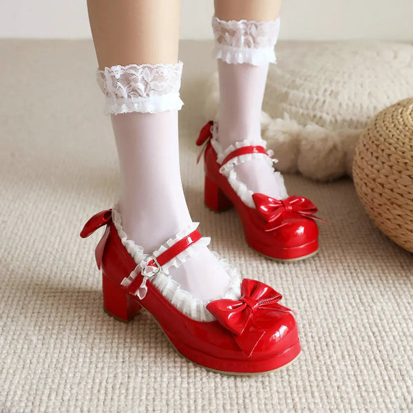 Princess Lace Bow Mary Janes