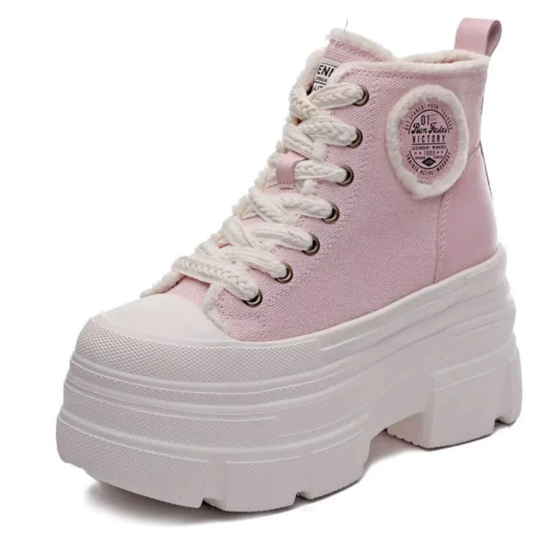 denim platform shoes