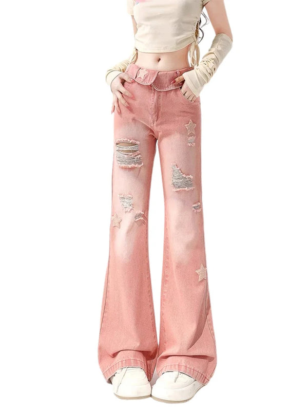 Y2K Pink Baggy Denim Jeans