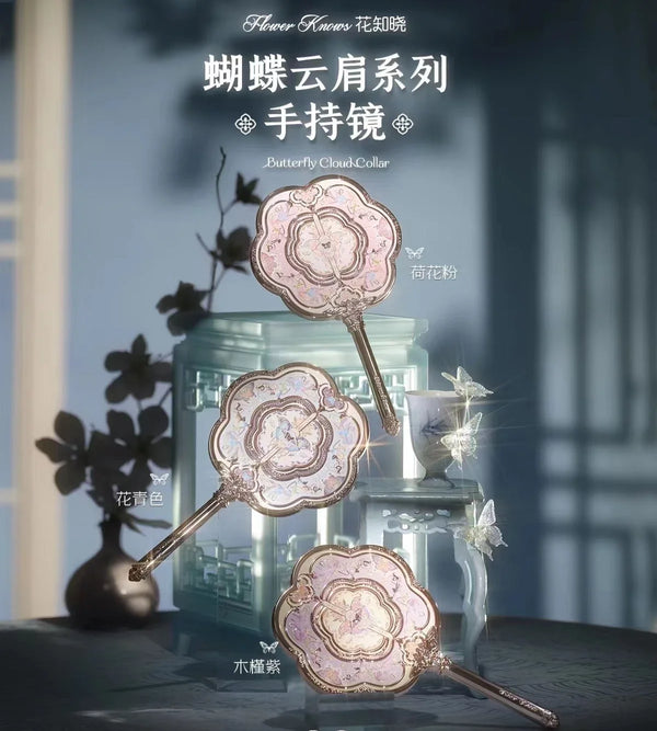 Flower Knows Butterfly Cloud Hand Mirror