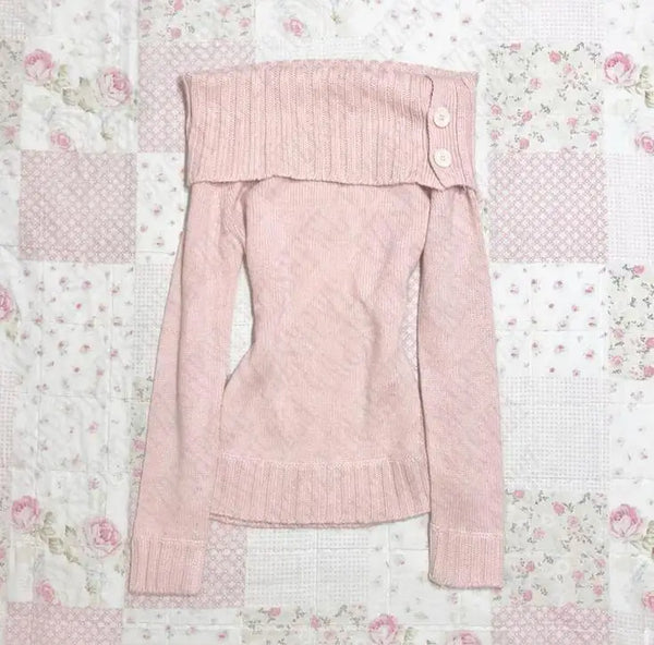 Sugar Cloud Off-Shoulder Knit Sweater