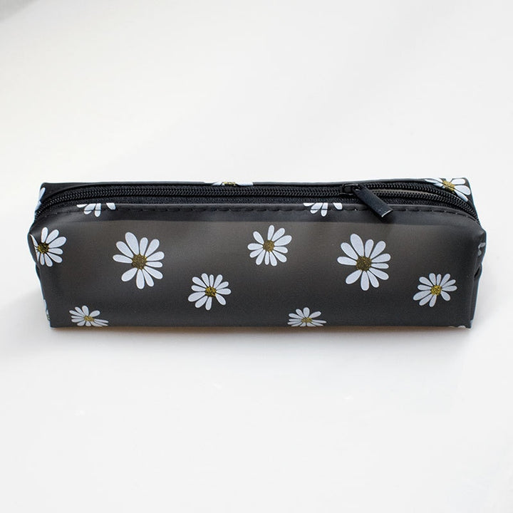 Kawaii Transparent Daisy Floral Pencil Case - Juneptune