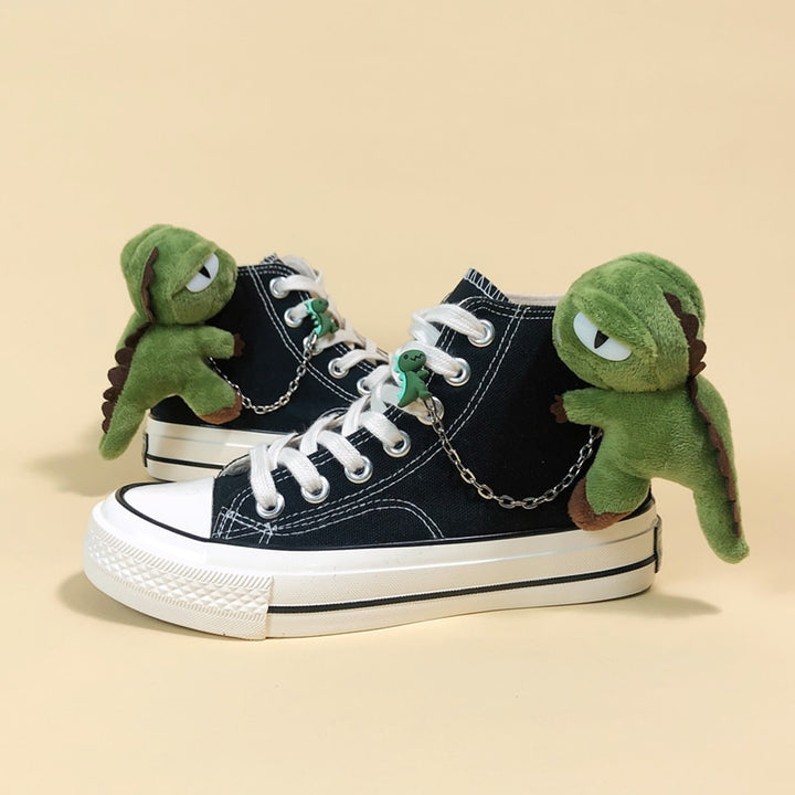 Cute Dinosaur High Top Shoes With Chains - Juneptune