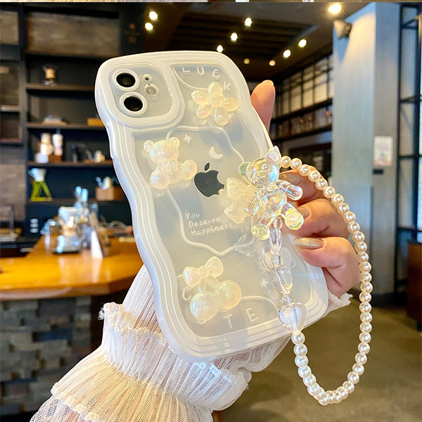 Cute Bear Samsung Phone Case With Bracelet - Juneptune