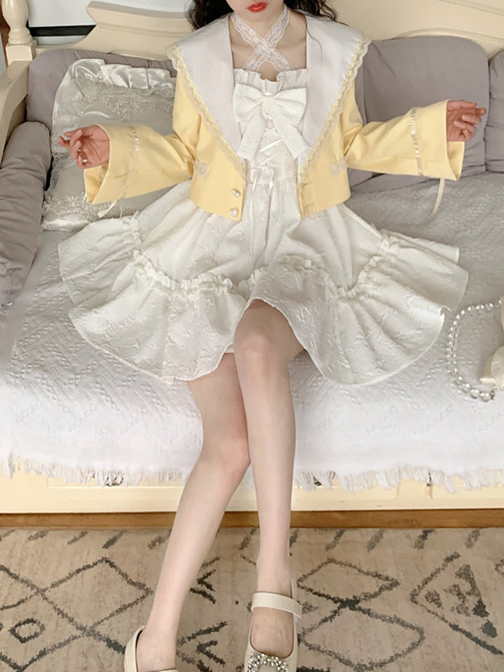 Fairycore Lolita White Mini Dress - Juneptune