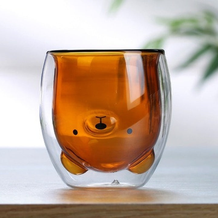 Kawaii Animal Double Layer Glass Cup - Juneptune