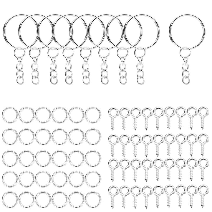 DIY Crafting Open Jump Rings Eye Pins Keychain Hooks Set - Juneptune