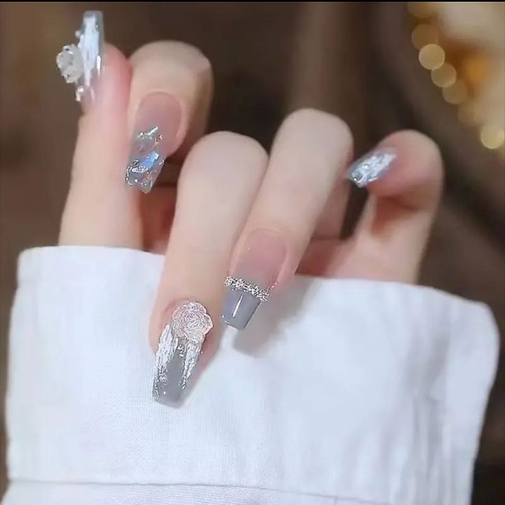 24pcs/Box Press On Long Aesthetic False Nails - Juneptune