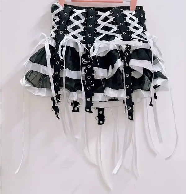 Moonlit Ribbons Gothic Corset Skirt