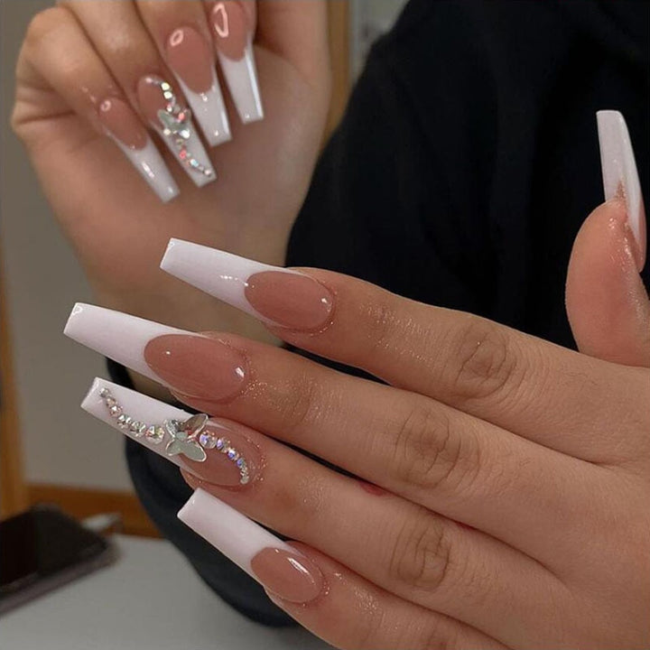 24pcs/Box Press On Long Aesthetic False Nails - Juneptune