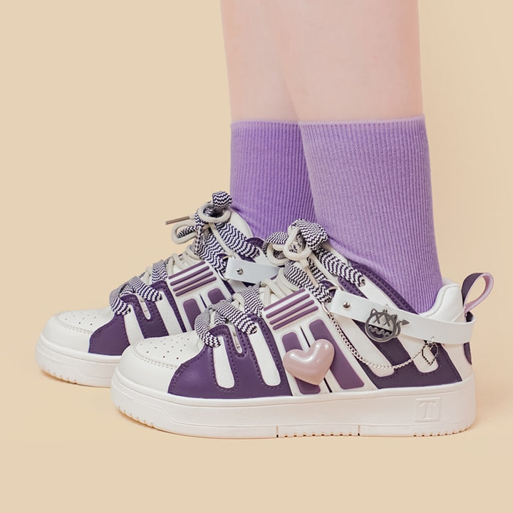 Purple Heart Chunky Sneakers - Juneptune