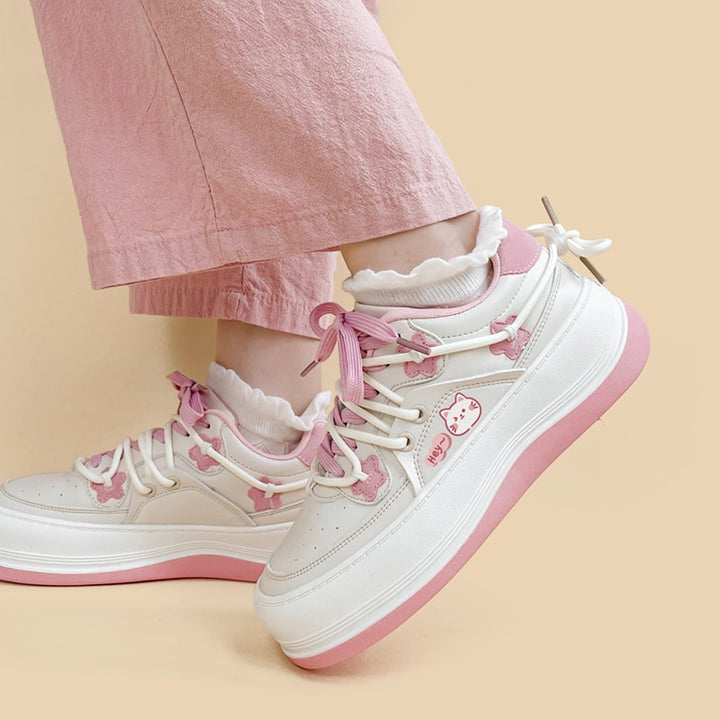 Sakura Cat Chunky Sneakers - Juneptune