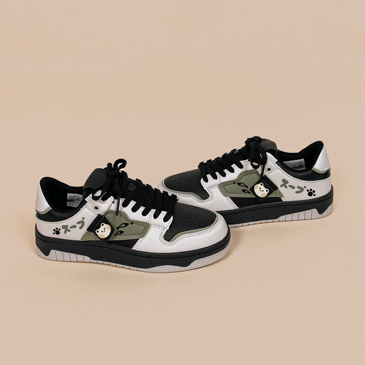 Kawaii Cat Paw Green Sneakers - Juneptune