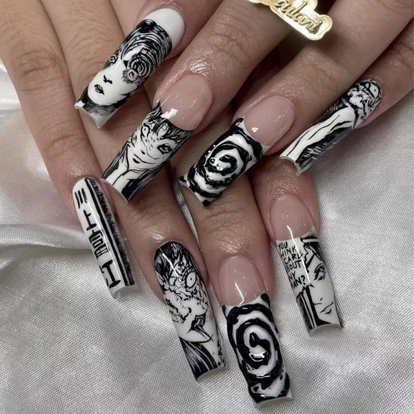 24pcs/Set Press-On Horror Junji Ito Anime Nails - Juneptune