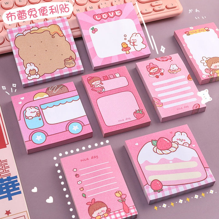 Kawaii Pink Stationery Sticky Notes - Juneptune