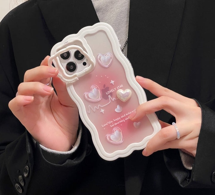 Kawaii Pearly Heart Gradient iPhone Case - Juneptune