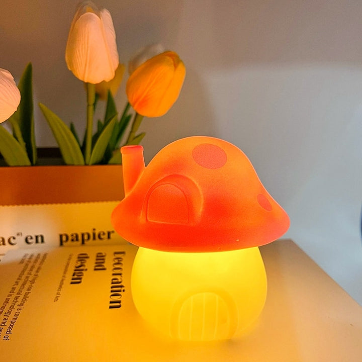 Cute Pink Mushroom Night Light Lamp - Juneptune