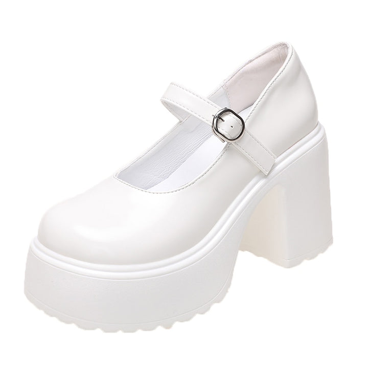 Platform Mary Jane Shoes With Buckle Strap - Juneptune